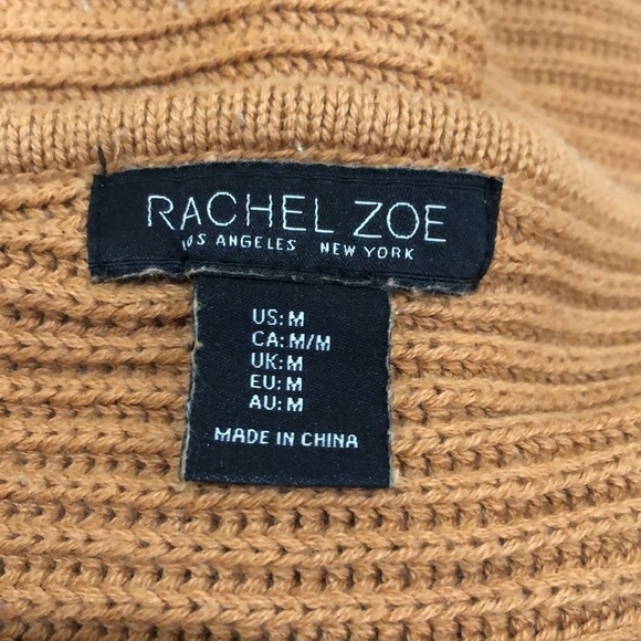 Rachel Zoe Sweater Size Medium Nutmeg Brown Ribbed Boat Neck Pullover - Picture 6 of 10